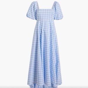 Hill House Light Blue Gingham Puff Sleeve Sundress - Matilda